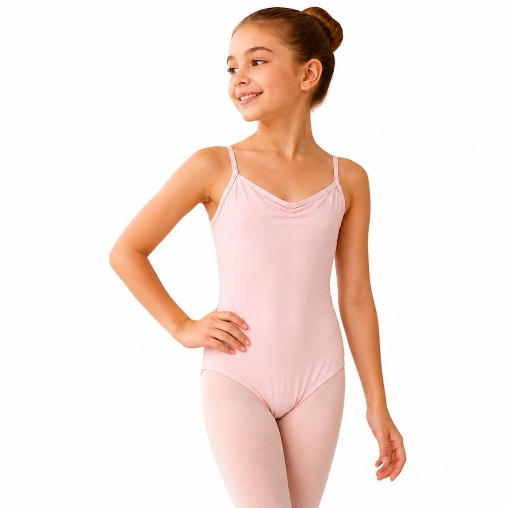 Mirella Girls Pink Ballet Leotard Size 12 Cotton Spandex Dancewear Bodysuit